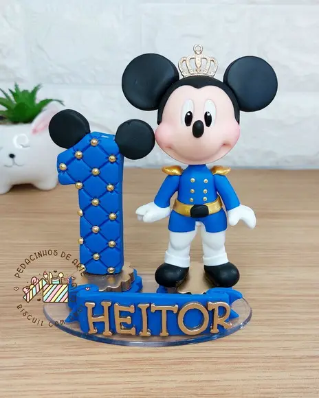 Topo de Bolo Biscuit Mickey Realeza
