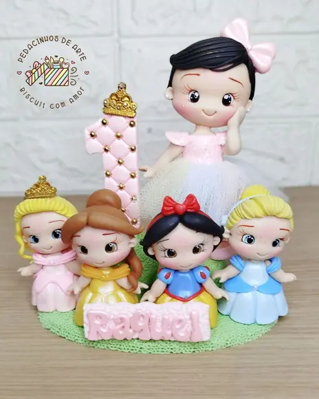 Topo de Bolo Biscuit Princesas