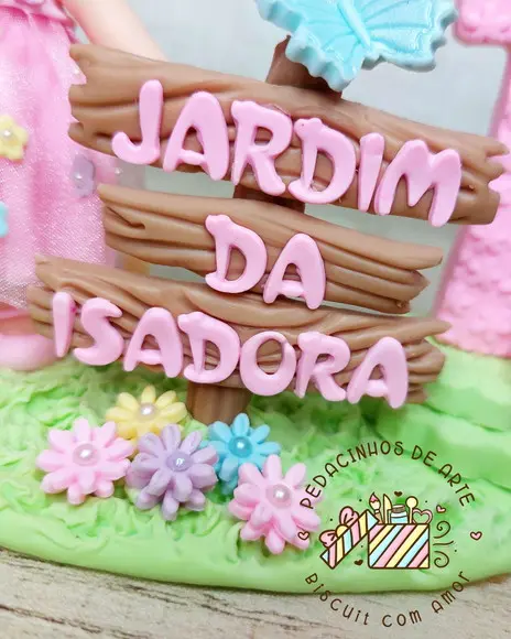 Topo de Bolo Jardim Encantado