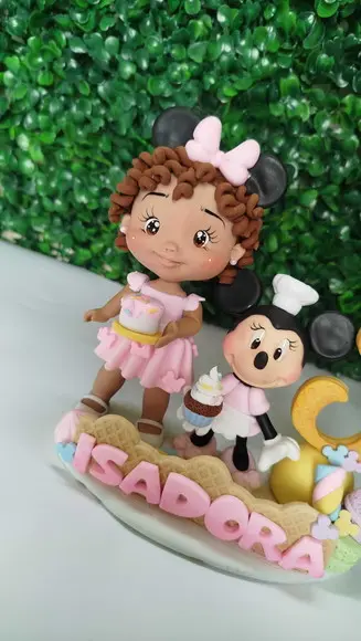 Topo de Bolo Minnie Confeiteira