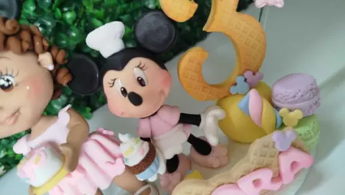 Topo de Bolo Minnie Confeiteira