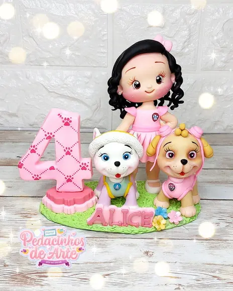 Topo de Bolo Patrulha Canina Menina