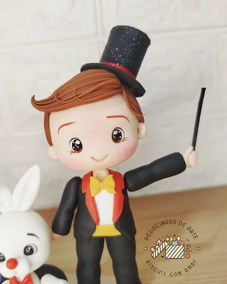 Topo de Bolo Personalizado -vela Biscuit Circo Menino