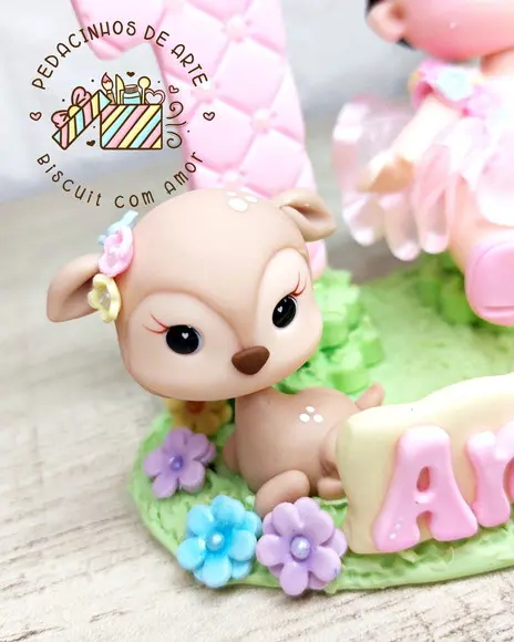 Topo de Bolo Personalizado Biscuit Bosque