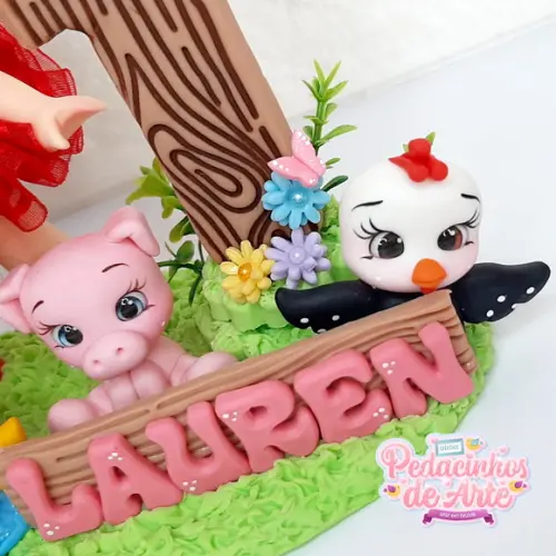 Topo de Bolo Personalizado Biscuit Fazendinha