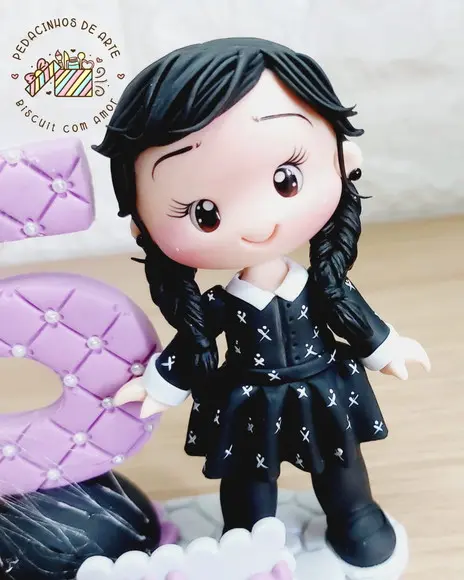 Topo de Bolo Personalizado Biscuit Wandinha