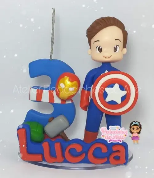Topo de Bolo Personalizado Capitão América