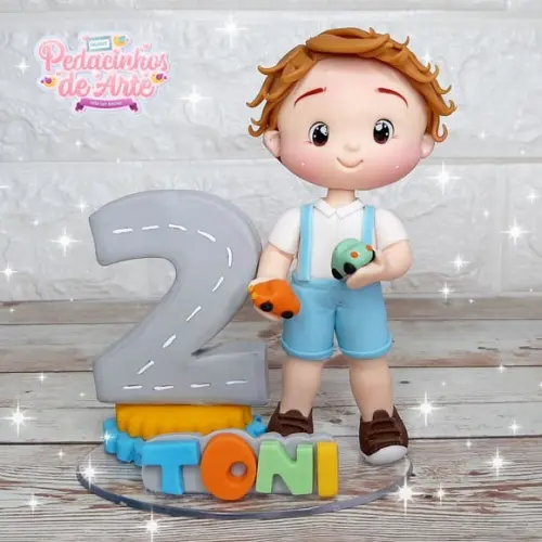 Topo de Bolo Personalizado Carrinho