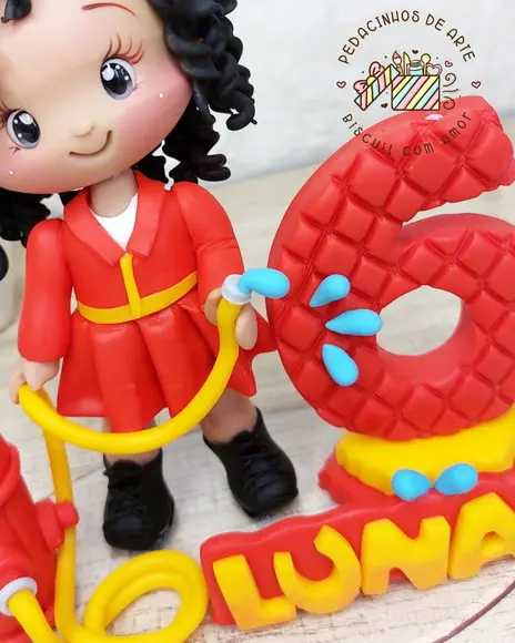 Topo de Bolo Personalizado Bombeiro