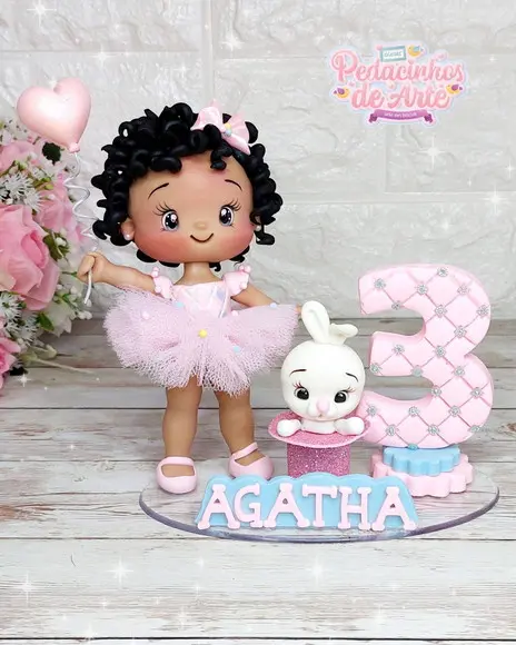 Topo de Bolo Personalizado Circo Rosa