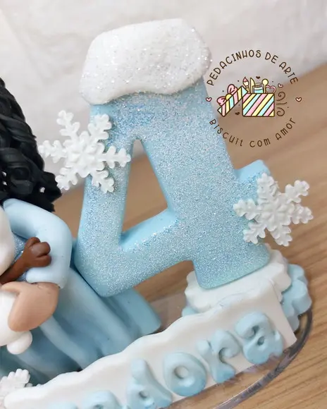 Topo de Bolo Personalizado Frozen Biscuit