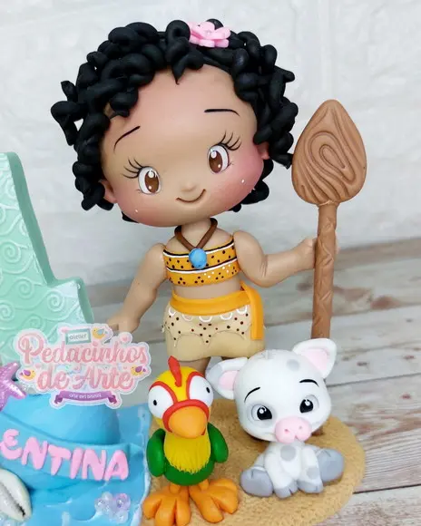 Topo de Bolo Personalizado Moana Baby
