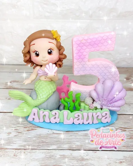 Topo de Bolo Personalizado Sereia