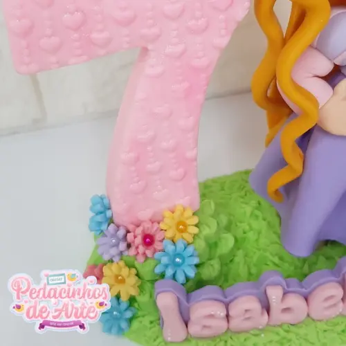 Topo de Bolo Personalizado Rapunzel