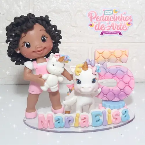 Topo de Bolo Personalizado Unicórnio