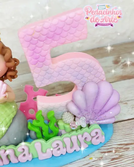 Topo de Bolo Personalizado Sereia