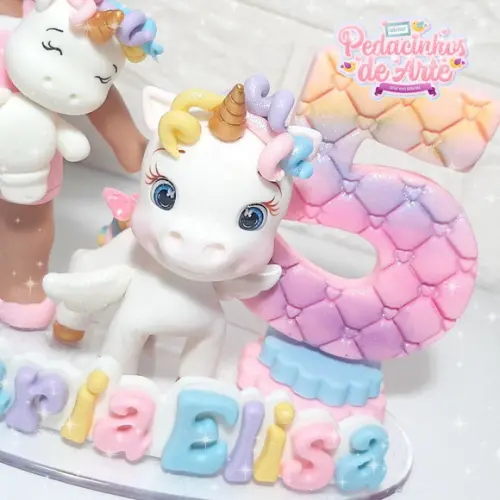 Topo de Bolo Personalizado Unicórnio