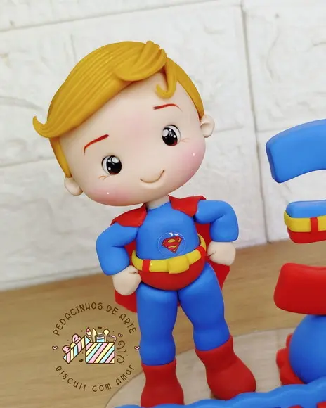 Topo de Bolo Vela Biscuit Super Homem