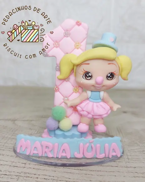 Vela Biscuit Topo de Bolo Circo Menina