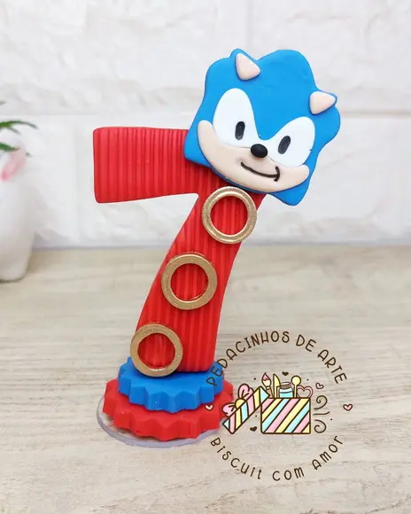 Vela Biscuit Topo de Bolo Sonic
