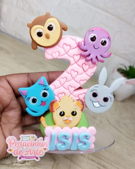 Vela Topo de Bolo Biscuit Bolofofos Menina