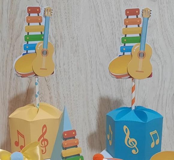 Centro de Mesa Instrumentos Musicais- 30 Unidades