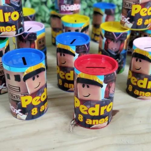 Cofrinhos e Tubetes Personalizados - Roblox