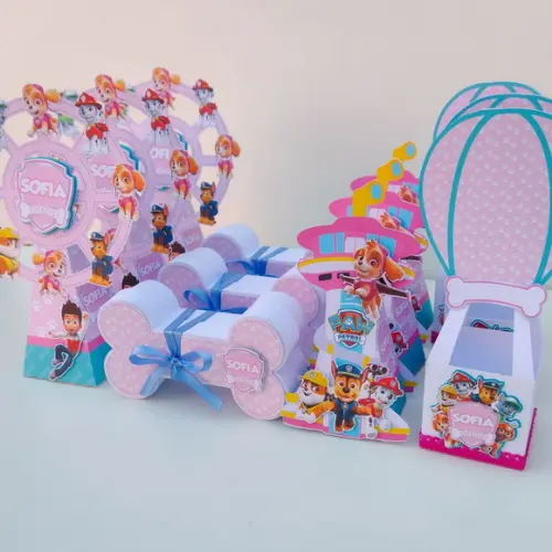 Kit 20 Peças - Patrulha Canina Rosa