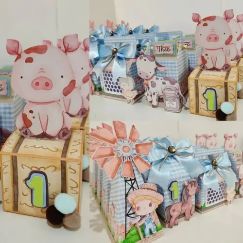 Kit 40 Unidades - Fazendinha Aquarela Menino