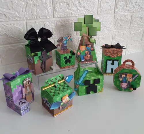 Kit 40 Unidades+ Bandeirola -minecraft