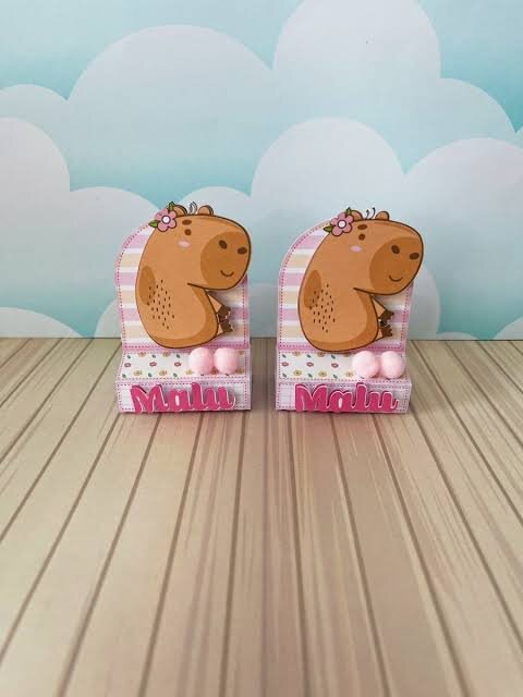 Kit De Lembrancinhas Capivara Rosa - Só um bolinho