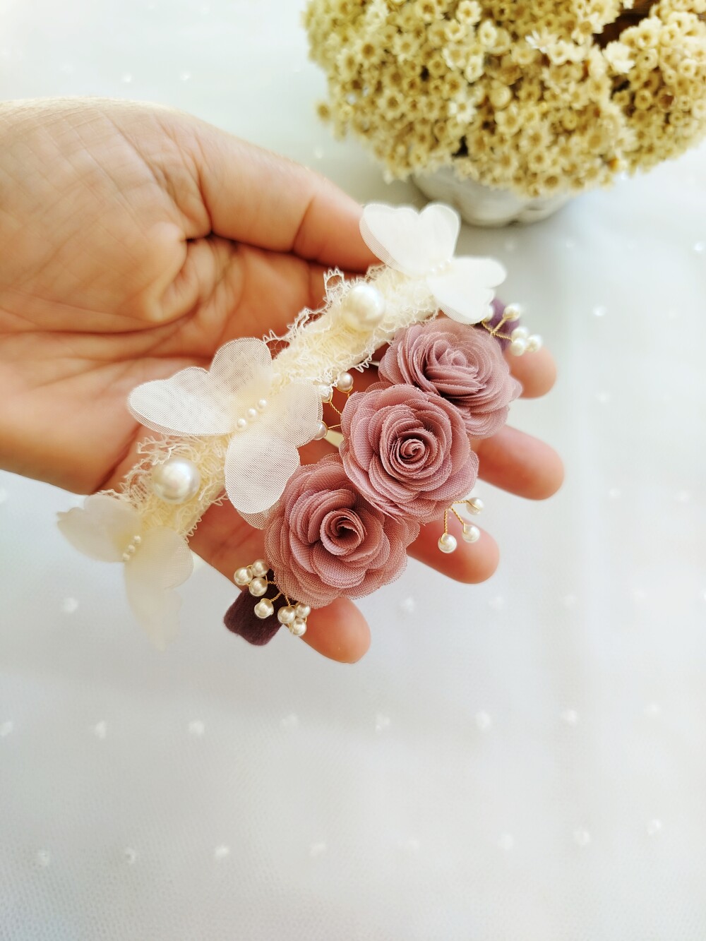 Faixinha de Bebê Floral Luxo para Recém-Nascida | Acessório De
