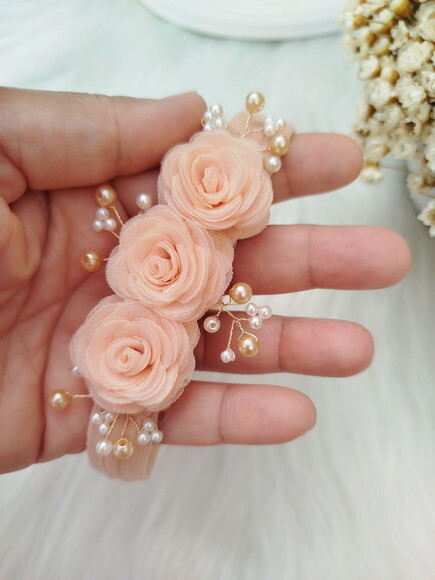 Kit Faixa de Cabelo Bebe Lacinho Delicado Pérolas Floral