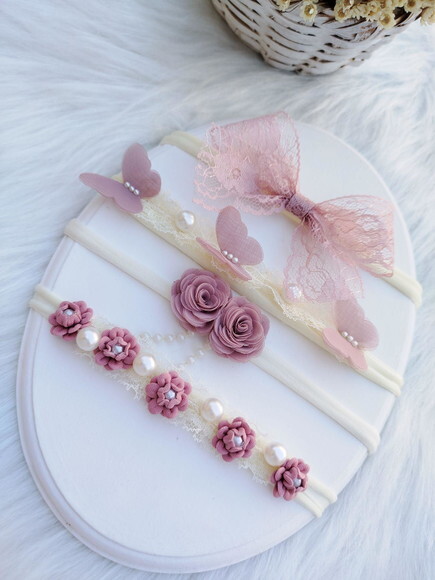 Kit Faixa de Cabelo para Bebê 4 Unidades