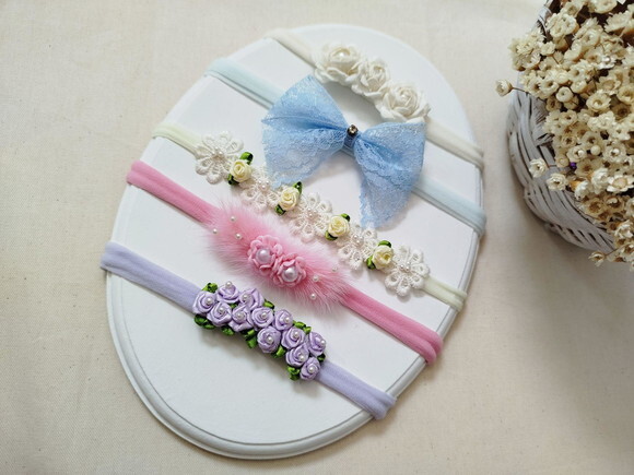 Kit Faixa de Cabelo para Bebê 5 Unidades
