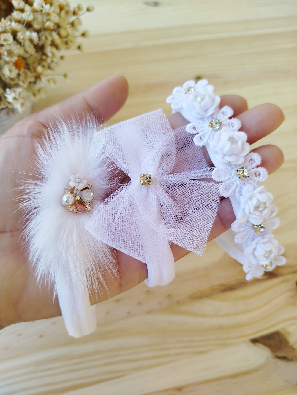 Kit 3 Faixinhas Brancas Bebê Batizado, Ano Novo e Casamento