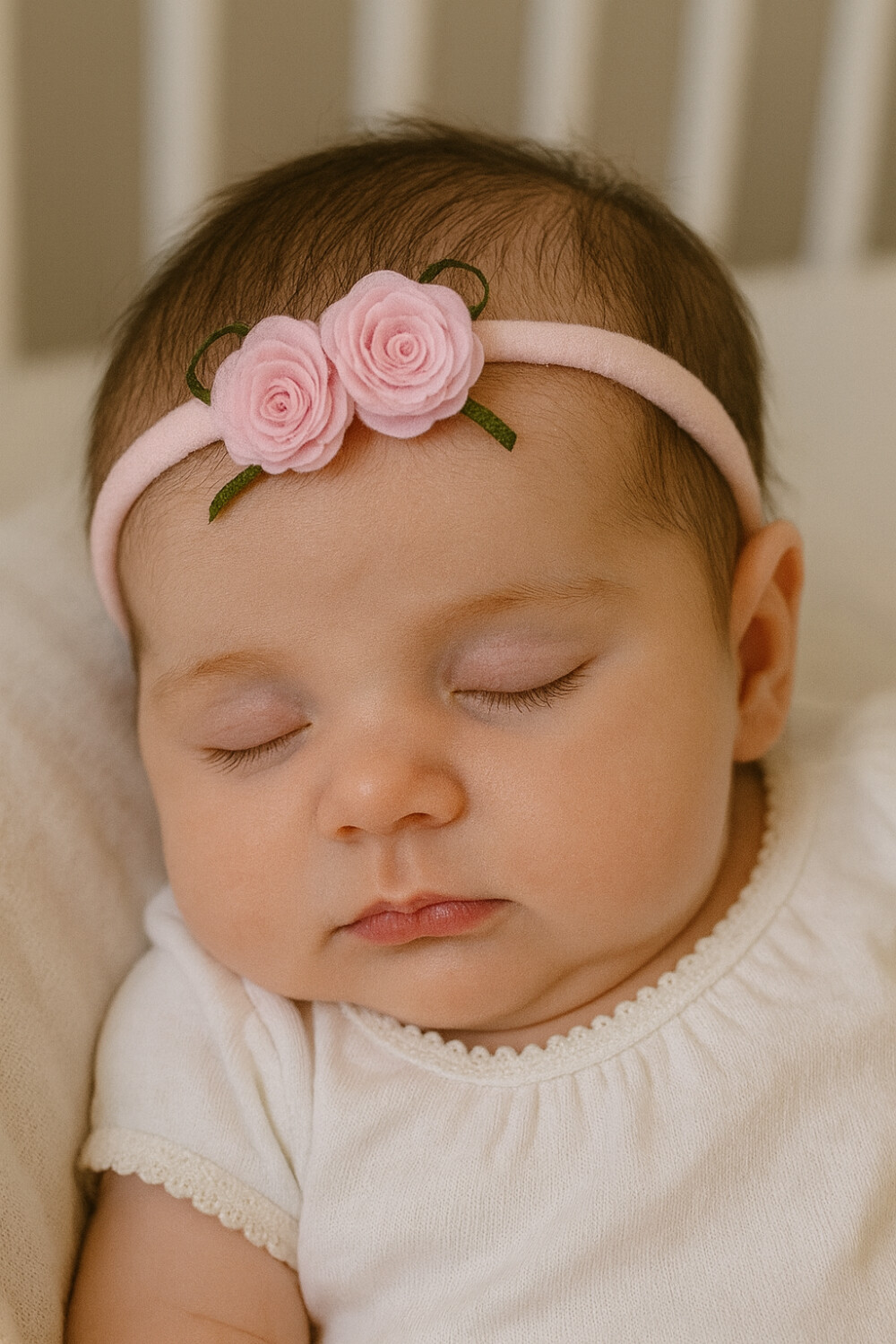 Tiara Faixa de Cabelo Bebê Rosa Organza Batizado Ensaio