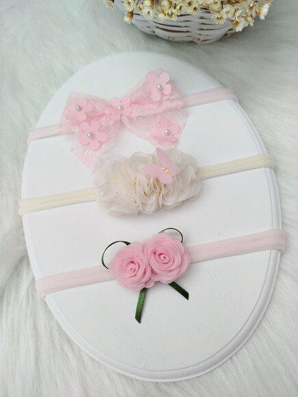 Kit 3 Unidades Faixa de Cabelo para Bebê Faixinhas Tiara