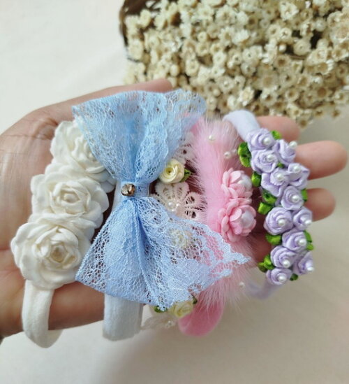Kit Faixa de Cabelo para Bebê 5 Unidades