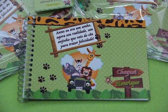 Caderneta safari - lembrancinha maternidade