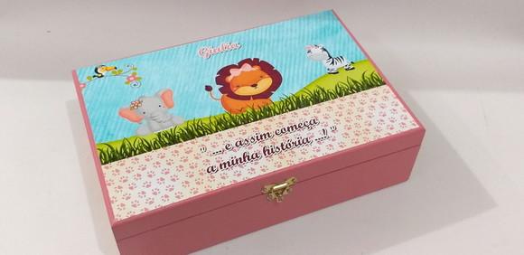 Caixa recordação bebê - safari menina