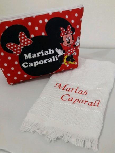 Kit para bebê _necessarie e toalha boca minnie