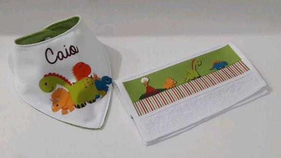 Kit para bebê _presente personalizado dinossauro