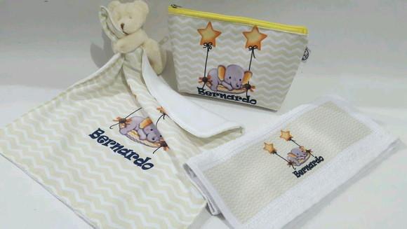 Kit para bebê _presente personalizado elefantinho