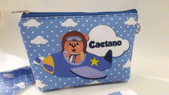 Kit para bebê _presente personalizado ursinho aviador
