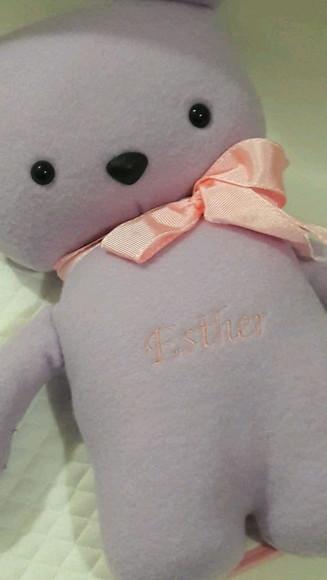 kit presente bebe_ ursinho e manta com nome personalizado