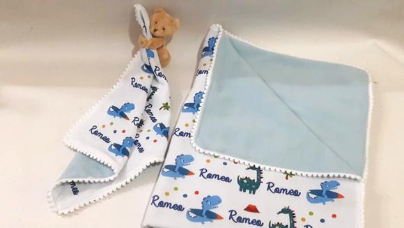 Manta e Naninha para Bebê Dinossauro 2