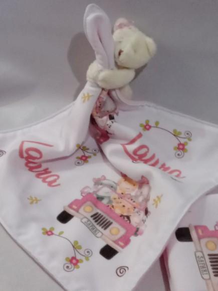 Manta e Naninha para Bebê Safari Rosa
