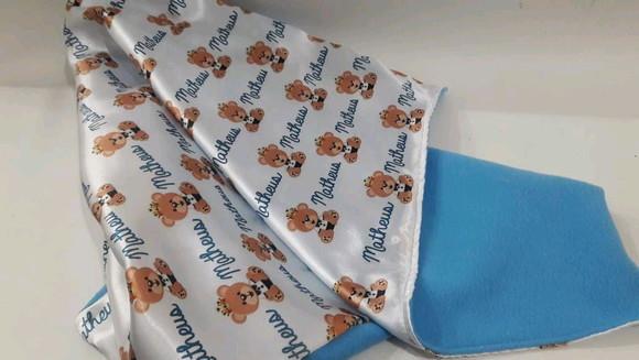 Manta personalizada para bebê ursinho principe