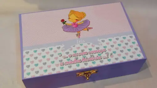 Caixa Recordação Bailarina Lilas